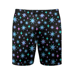 Шорты спортивные мужские Зимние цветные звезды, цвет: 3D-принт