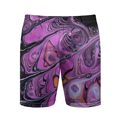 Шорты спортивные мужские Фиолетовые краски и камни, цвет: 3D-принт