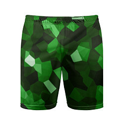 Шорты спортивные мужские Коллекция зеленых изумрудов, цвет: 3D-принт