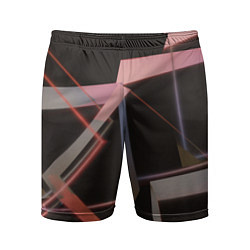 Шорты спортивные мужские Абстрактные розовые стеклянные блоки, цвет: 3D-принт
