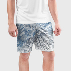 Шорты спортивные мужские Абстрактный ледяной паттерн, цвет: 3D-принт — фото 2
