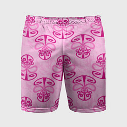Шорты спортивные мужские Розовый орнамент, цвет: 3D-принт