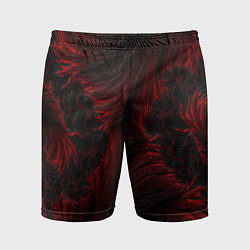 Шорты спортивные мужские Красно - черные текстуры, цвет: 3D-принт