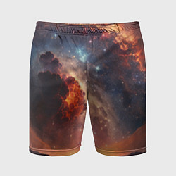 Шорты спортивные мужские Космос и звезды в закатном небе, цвет: 3D-принт