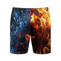 Шорты спортивные мужские Битва огней - два пламени, цвет: 3D-принт