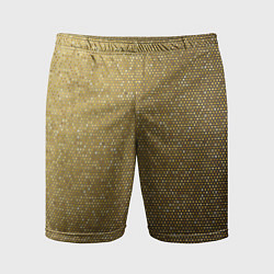 Шорты спортивные мужские Текстура золотой ткани, цвет: 3D-принт