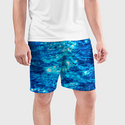 Шорты спортивные мужские Текстура воды, цвет: 3D-принт — фото 2