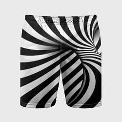 Шорты спортивные мужские Оптические иллюзии зебра, цвет: 3D-принт