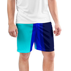 Шорты спортивные мужские Контрастные вертикальные полосы, цвет: 3D-принт — фото 2