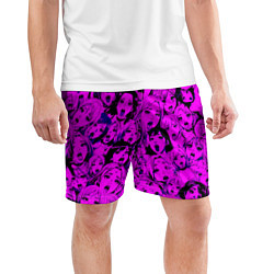 Шорты спортивные мужские Ahegao: Фиолетовый, цвет: 3D-принт — фото 2