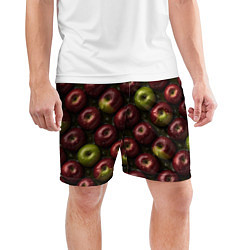 Шорты спортивные мужские Сочная текстура из яблок, цвет: 3D-принт — фото 2