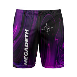 Шорты спортивные мужские Megadeth violet plasma, цвет: 3D-принт