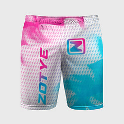 Шорты спортивные мужские Zotye neon gradient style: надпись, символ, цвет: 3D-принт