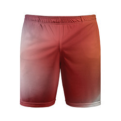 Шорты спортивные мужские Градиент красный, цвет: 3D-принт