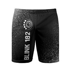 Мужские спортивные шорты Blink 182 glitch на темном фоне: по-вертикали
