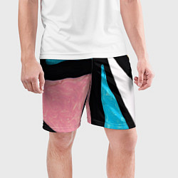 Шорты спортивные мужские Переливы красок, цвет: 3D-принт — фото 2