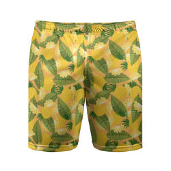 Шорты спортивные мужские Летний паттерн с ананасами, цвет: 3D-принт