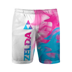 Мужские спортивные шорты Zelda neon gradient style: по-вертикали