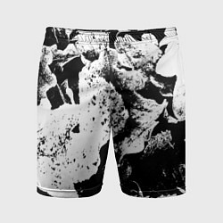 Мужские спортивные шорты Листья черно-белое