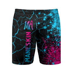 Шорты спортивные мужские Maneskin - neon gradient: по-вертикали, цвет: 3D-принт