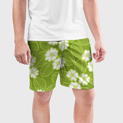 Шорты спортивные мужские Весенние цветы, цвет: 3D-принт — фото 2