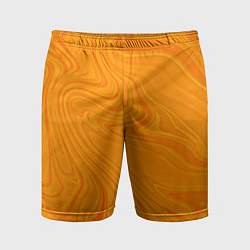 Шорты спортивные мужские Абстракция оранжевый, цвет: 3D-принт