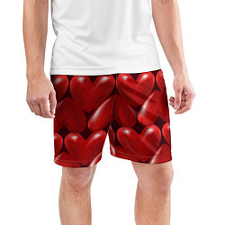 Шорты спортивные мужские Red hearts, цвет: 3D-принт — фото 2