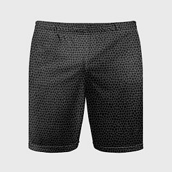Шорты спортивные мужские Мозаика мелкая черный, цвет: 3D-принт