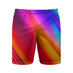 Шорты спортивные мужские Неоновая радуга, цвет: 3D-принт