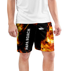 Шорты спортивные мужские Papa Roach и пылающий огонь, цвет: 3D-принт — фото 2