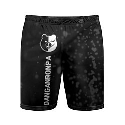 Мужские спортивные шорты Danganronpa glitch на темном фоне: по-вертикали