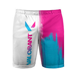 Мужские спортивные шорты Valorant neon gradient style: по-вертикали