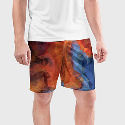 Шорты спортивные мужские Ginger blue pattern, цвет: 3D-принт — фото 2