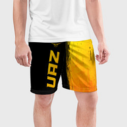 Шорты спортивные мужские UAZ - gold gradient: по-вертикали, цвет: 3D-принт — фото 2
