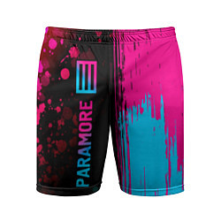 Мужские спортивные шорты Paramore - neon gradient: по-вертикали