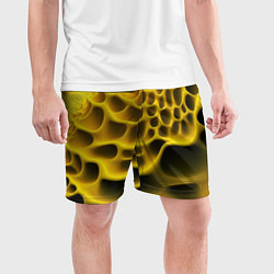Шорты спортивные мужские Yellow background, цвет: 3D-принт — фото 2