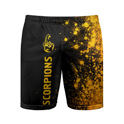 Мужские спортивные шорты Scorpions - gold gradient: по-вертикали