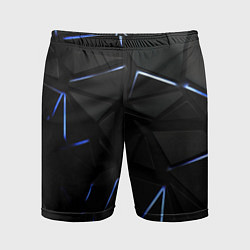 Мужские спортивные шорты Black texture neon line