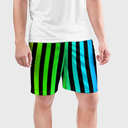 Шорты спортивные мужские Цветные полоски, цвет: 3D-принт — фото 2