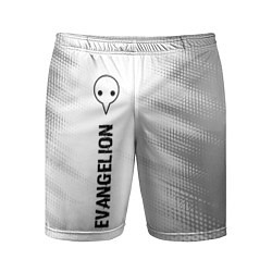 Мужские спортивные шорты Evangelion glitch на светлом фоне: по-вертикали