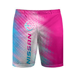 Мужские спортивные шорты Nissan neon gradient style: по-вертикали