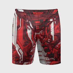 Шорты спортивные мужские Красная комната киберпанк, цвет: 3D-принт