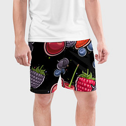 Шорты спортивные мужские Плоды и ягоды, цвет: 3D-принт — фото 2