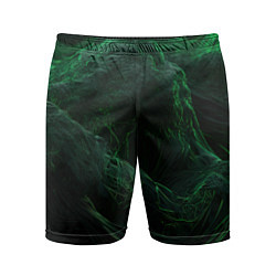 Шорты спортивные мужские Темно зеленая абстракция, цвет: 3D-принт