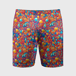 Шорты спортивные мужские Разноцветные пузырики узор, цвет: 3D-принт