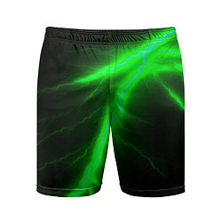 Шорты спортивные мужские Зеленый разряд молнии, цвет: 3D-принт