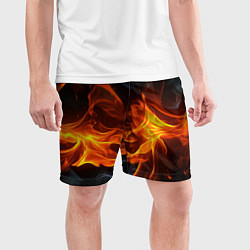 Шорты спортивные мужские Пламя костра, цвет: 3D-принт — фото 2