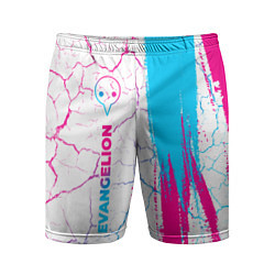 Мужские спортивные шорты Evangelion neon gradient style: по-вертикали