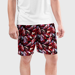 Шорты спортивные мужские Рубиновый паттерн, цвет: 3D-принт — фото 2
