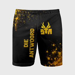 Мужские спортивные шорты Die Antwoord - gold gradient: надпись, символ